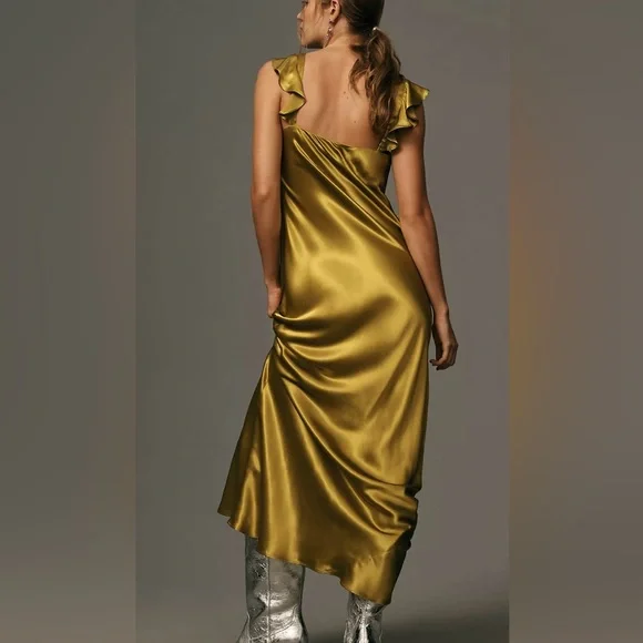 Anthropologie | Flutter-Sleeve Square-Neck Maxi Dress - Picture 4 of 10